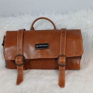 Collins Aerospace Brown Leather Men's Bag